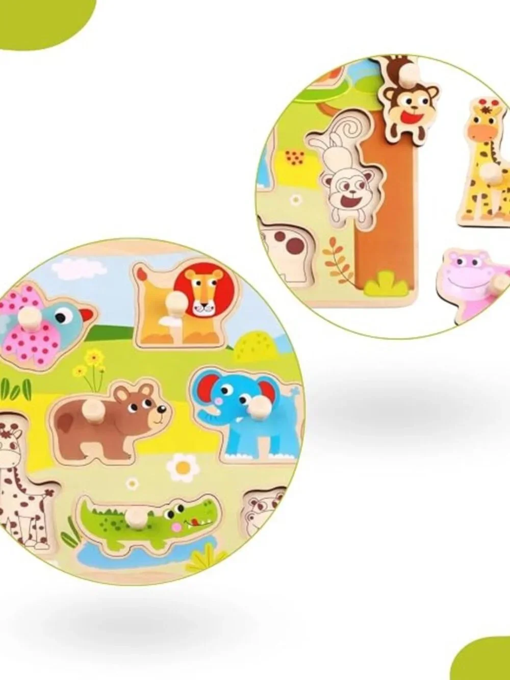 NEW Montessori Wooden Farm Animal Puzzle Toddler Learning Toy Educational Gift